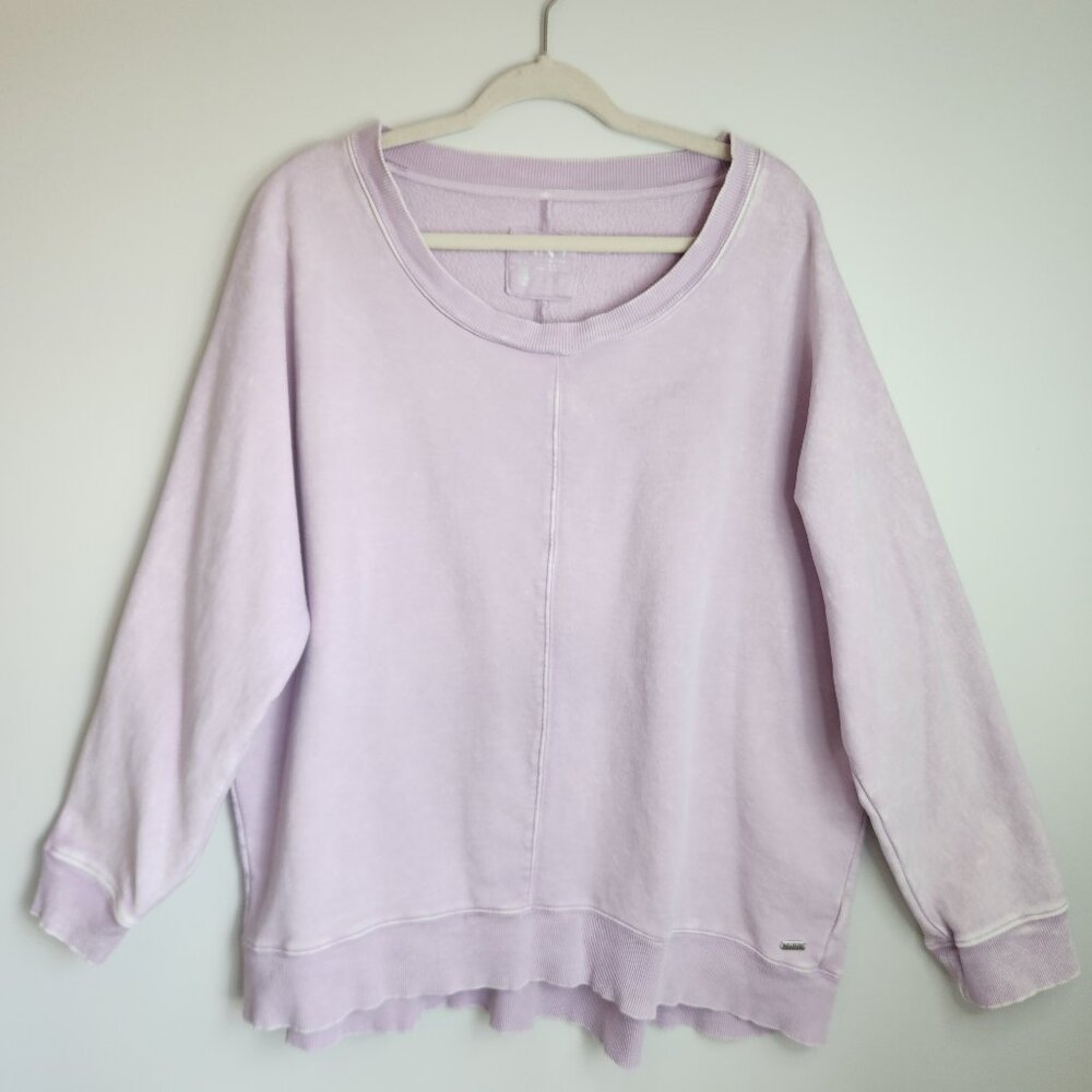 Marc New York Performance Size 1X Lavender Snow Wash Crewneck Sweatshirt
